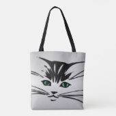 Tote Bag Chat à oeil vert (Dos)