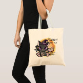 Tote Bag Chat à sorcière noire | Chat d'Halloween (Devant (produit))