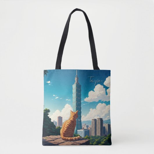 Tote Bag Chat à Taipei 101 Taïwan (Devant)