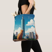 Tote Bag Chat à Taipei 101 Taïwan (De près)