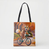 Tote Bag Chat à vélo (Devant)
