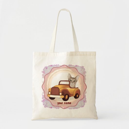 Tote Bag Chat abyssin conduisant une voiture (Devant)