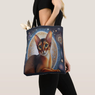 Tote Bag Chat Abyssinien Artistique, Kitten Abyssinien Mode