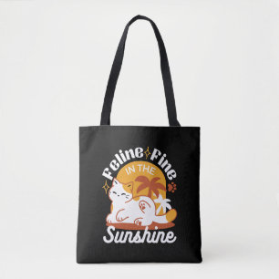 Tote Bag Chat adorable se relaxer au soleil - Animal de com
