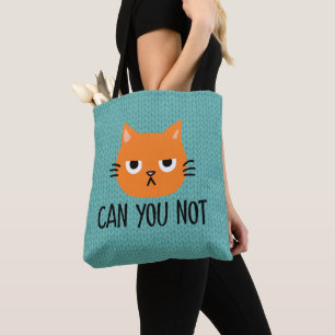 Tote Bag Chat agacé NE PEUT-ON PAS Drôle
