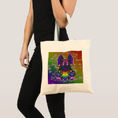 Tote Bag Chat arc-en-ciel (Devant (produit))