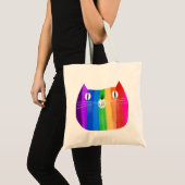 Tote Bag Chat arc-en-ciel (Devant (produit))