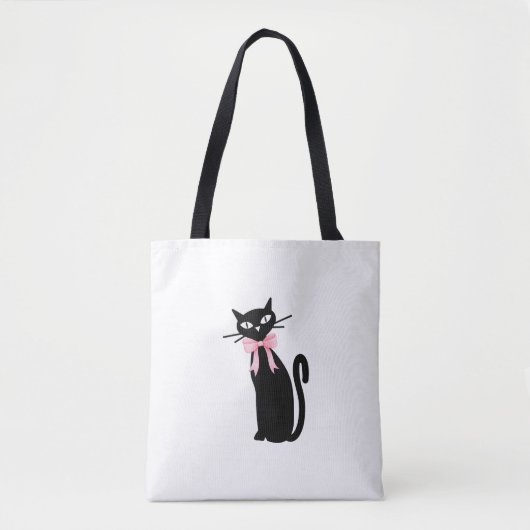 Tote Bag Chat Atomique avec chatte rose Chatte Fille Nettoy (Devant)