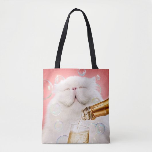 Tote Bag Chat au Champagne (Devant)