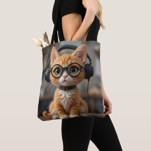 Tote Bag Chat au gingembre (De près)