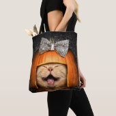 Tote Bag Chat aux cheveux Citrouilles (De près)