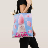 Tote Bag Chat Avec Coton Candy Cheveux (De près)