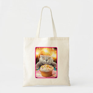 Tote Bag Chat Avec Cupcake Sparkler