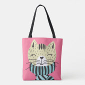 Tote Bag chat avec écharpe d'hiver (Dos)