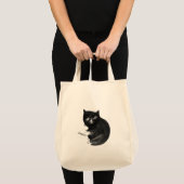 Tote Bag Chat avec le livre (Devant (produit))