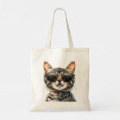 Tote Bag Chat avec lunettes de soleil (Dos)