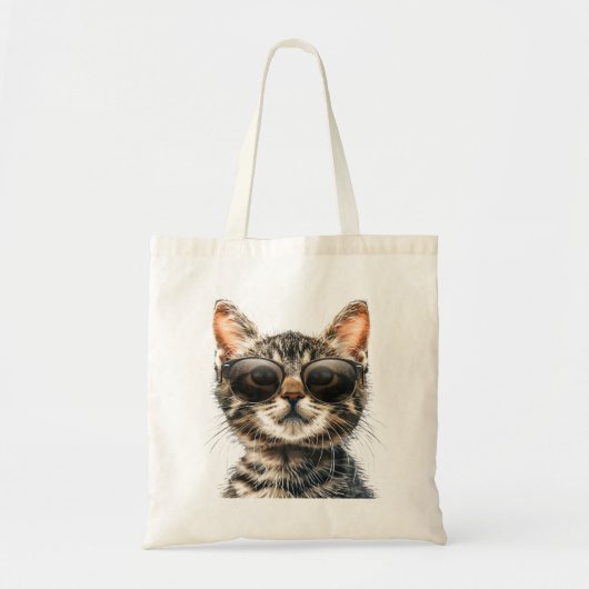 Tote Bag Chat avec lunettes de soleil (Devant)
