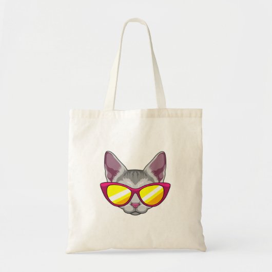 Tote Bag Chat avec lunettes de soleil (Devant)