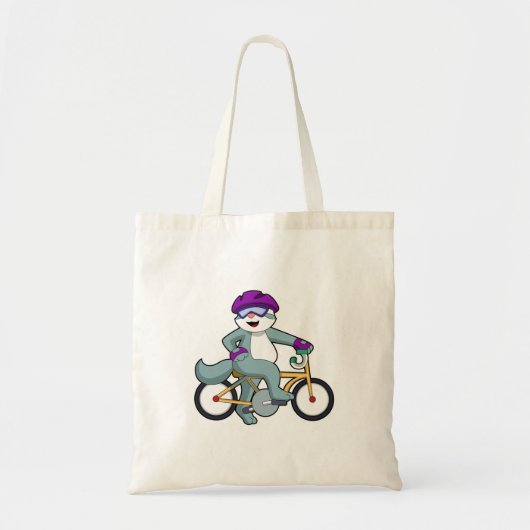 Tote Bag Chat avec vélo (Devant)
