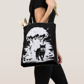 Tote Bag Chat Badass avec lunettes de soleil marchant loin (De près)