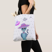 Tote Bag Chat Beau dans un Chapeau (De près)