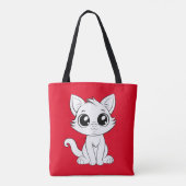 Tote Bag Chat blanc adorable (Dos)