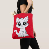 Tote Bag Chat blanc adorable (De près)