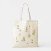 Tote Bag Chat blanc dans divers pots de yoga (Dos)