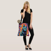 Tote Bag Chat bleu I (Sur le modèle)