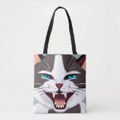 Tote Bag Chat bleu teinté (Devant)