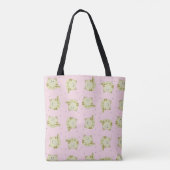 Tote Bag Chat brun mignon motif rose (Dos)