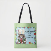 Tote Bag Chat cadeau de Noël Green Funny (Devant)