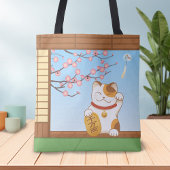 Tote Bag Chat Calico Lucky Japonais, Maneki Neko