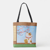 Tote Bag Chat Calico Lucky Japonais, Maneki Neko (Dos)
