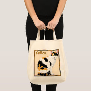 Tote Bag Chat Calicot Personnalisé d'Épicerie