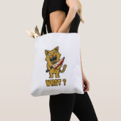 Tote Bag Chat ce _ Drôle chat déplaisant avec couteau (De près)