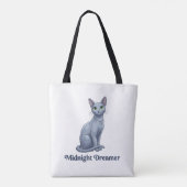 Tote Bag Chat céleste rêveur de minuit (Dos)