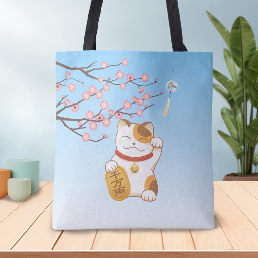 Tote Bag Chat chanceux japonais, ManekiNeko
