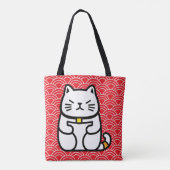 Tote Bag Chat chanceux japonais ou Maneki-Neko (Dos)