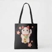 Tote Bag Chat Chanceux Maneki Neko Mignon (Devant)