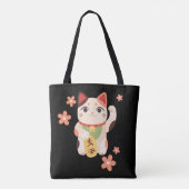 Tote Bag Chat Chanceux Maneki Neko Mignon (Dos)