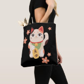 Tote Bag Chat Chanceux Maneki Neko Mignon (De près)