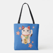 Tote Bag Chat Chanceux Maneki Neko Mignon (Dos)