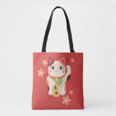 Tote Bag Chat Chanceux Maneki Neko Mignon (Devant)