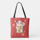 Tote Bag Chat Chanceux Maneki Neko Mignon (Dos)