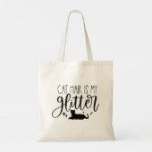 Tote Bag Chat cheveux est ma Parties scintillant (Dos)