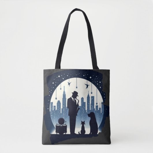 Tote Bag Chat, chien, Jazz (Devant)