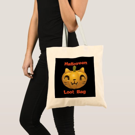 Tote Bag Chat citrouille (Devant (produit))