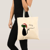 Tote Bag Chat cool Noël Fourre-tout (Devant (produit))