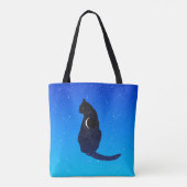 Tote Bag Chat cosmique sur un Arrière - plan Sky étoilé (Dos)